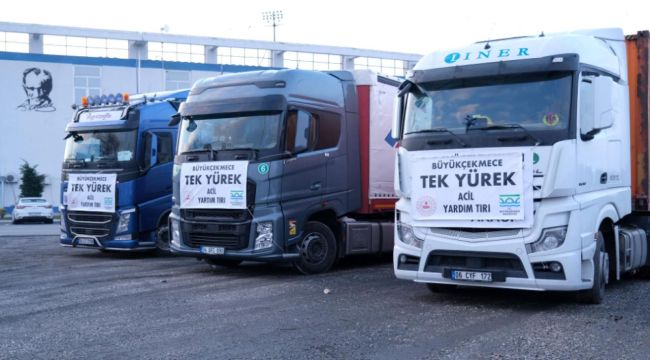 Büyükçekmece’den Hatay’a 7 TIR yardım malzemesi gönderildi