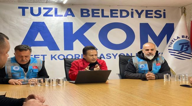 Tuzla Belediyesi Hatay’a Koordinasyon Merkezi Kurdu