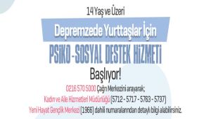 ATAŞEHİR BELEDİYESİ’NDEN DEPREMZEDELERE PSİKO - SOSYAL DESTEK