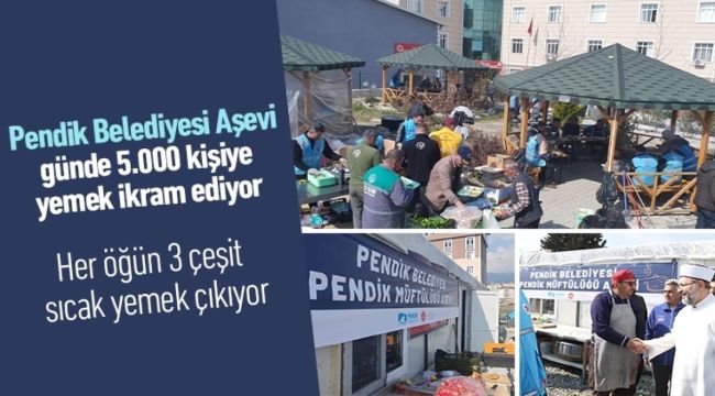 Pendik Belediyesi Aşevi günde 5.000 kişiye yemek ikram ediyor