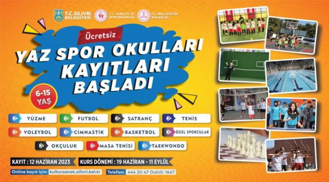 ÜCRETSİZ YAZ SPOR OKULLARI KAYITLARI BAŞLADI
