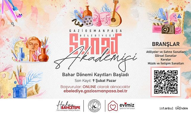 Gaziosmanpaşa Sanat Akademisi’nden 39 Branşta Sanat Kursları...